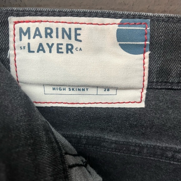 Marine Layer Dark Gray/Black Jeans with Red Stitching. Size 28 - Picture 4 of 5